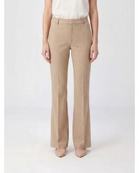 PT Torino - Flared Viscose Trousers With Pleats And Mid-Rise Waist - Lyst
