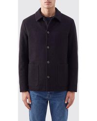 A.P.C. - Abrigo Corto De Botonadura Sencilla Con Cuello Clásico Y Bolsillos De Parche - Lyst
