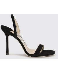 Jimmy Choo - Jenn Suede High Heel Slingback Sandals - Lyst