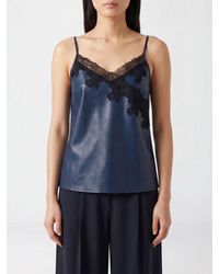 Patrizia Pepe - Evening Top With Lace Inserts And Thin Straps - Lyst