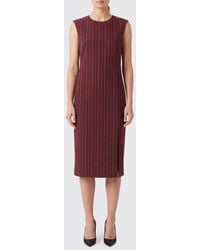Patrizia Pepe - Sleeveless Pinstripe Viscose Blend Midi Sheath Dress - Lyst