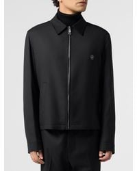 Philipp Plein - Hexagon Monogram Wool Blend Shirt Jacket - Lyst