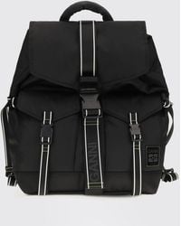 Ganni - Recycled Polyamide Backpack With Flap And Adjustable Buckles - Lyst