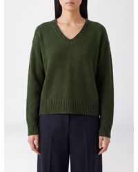 Drumohr - Pure Cashmere V-Neck Jumper With Dropped Shoulders - Lyst