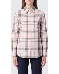 Burberry - Long-Sleeved Cotton Shirt With Iconic Check Pattern - Lyst