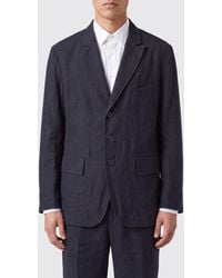 Ziggy Chen - Single-Breasted Pure Linen Blazer With Wrinkled Effect And Lapels - Lyst