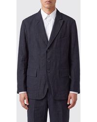Ziggy Chen - Single-Breasted Pure Linen Blazer With Wrinkled Effect And Lapels - Lyst