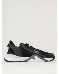 Fendi - Flow Sneakers Aus Leder Und Mesh - Lyst