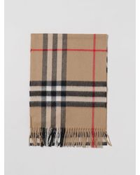 Burberry - Scarf In Check Cashmere - Lyst