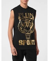 Philipp Plein - Cotton Tank Top With Contrasting Graphic Logo Print - Lyst