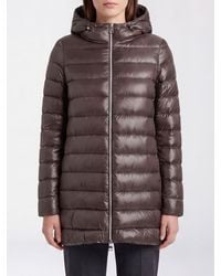 Herno - Long Quilted Nylon Hooded Puffer Coat With Down Padding - Lyst