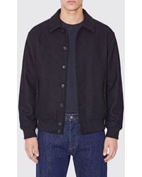 Ferragamo - Wool Blend Bomber Jacket With Classic Collar And Flap Pockets - Lyst
