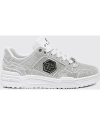 Philipp Plein - Predator V2 Leather Trainers With Crystals And Hexagon Logo - Lyst