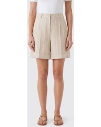 Eleventy - Striped Cotton Blend Shorts - Lyst