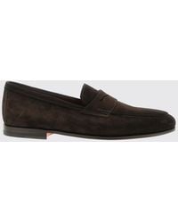 Santoni - Carlos Suede Loafers - Lyst