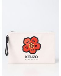 KENZO - Clutch in canvas con logo - Lyst