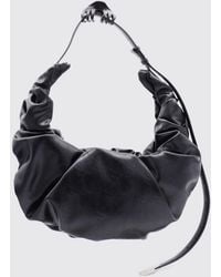 DIESEL - Grab-D Ruched Synthetic Leather Shoulder Bag With Oval D Logo - Lyst