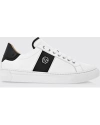 Philipp Plein - Hexagon Monogram Logo Smooth Leather Low-Top Sneakers - Lyst