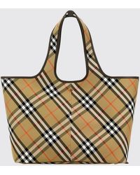 Burberry - Mittelgroße Tote-Bag Aus Baumwolle Mit Vintage-Check-Muster Und Abnehmbarer Tasche - Lyst