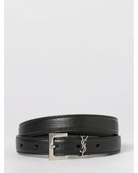 Saint Laurent - Cassandre Grained Leather Belt - Lyst