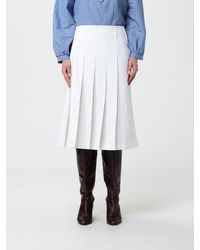 A.P.C. - Organic Cotton Pleated Skirt - Lyst
