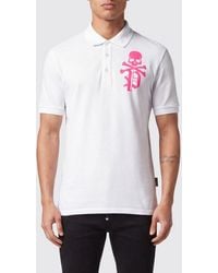 Philipp Plein - Short-Sleeve Cotton Polo Shirt With Skull Print And Logo - Lyst