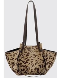 Yuzefi - Mochi Animal Print Pony Hair Shoulder Bag With Double Handle - Lyst