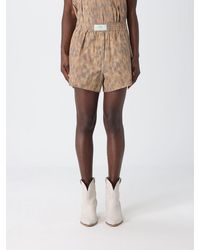 Ganni - Organic Cotton Animal Print Shorts - Lyst