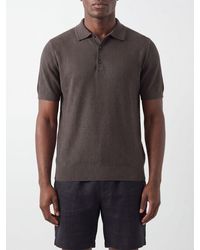 Kangra - Short-Sleeved Cotton Knit Polo Shirt With A Three-Button Placket - Lyst
