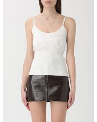 Courreges - Courr&Egrave	Ges Ribbed Jersey Tank Top - Lyst