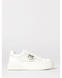 Pinko - Yoko Leather And Mesh Sneakers - Lyst