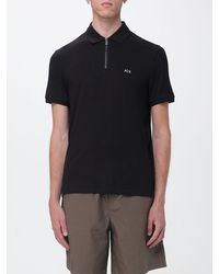 ARMANI EXCHANGE - Jersey Polo Shirt With Zip And Logo - Lyst