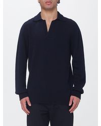 Laneus - Long-Sleeved Merino Wool And Cashmere Knit Polo - Lyst