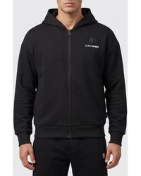 Philipp Plein - Cotton Blend Zip-Up Hoodie - Lyst
