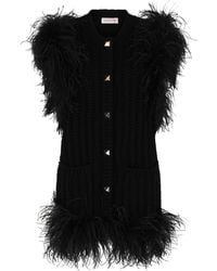 Valentino - Feather-Trim Sweater Vest - Lyst