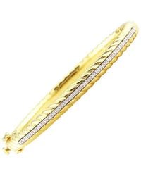 Diamond Select Cuts - Stainless Steel 0.10 Ct. Tw. Diamond Bangle Bracelet - Lyst