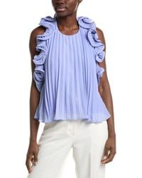 AMUR - Halter Pleated Blouse - Lyst