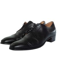 Gucci - Leather Lace Up Brocade Studded Heel (authentic Pre-loved) - Lyst