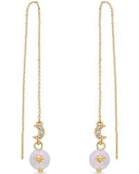 Eye Candy LA - Pearl Celestial Moon Drop Earrings - Lyst