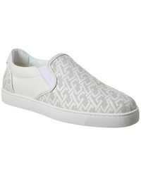 Christian Louboutin - F. A.V. Fique A Vontade Leather Slip-On Sneaker - Lyst