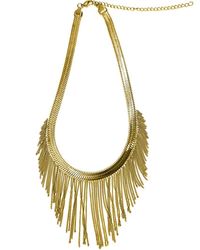 Adornia - 14k Plated Water-resistant Fringe Herringbone Chain Necklace - Lyst