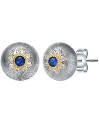 Genevive Jewelry - Two-tone Plated Cz Earrings - Lyst
