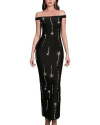Ariele Tesoro - Embellished Off-The-Shoulder Maxi Dress - Lyst