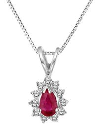 Diana M. Jewels - Fine Jewelry 14k 0.35 Ct. Tw. Diamond & Ruby Pendant Necklace - Lyst