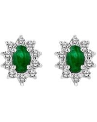 LEVARON - 14K 0.70 Ct. Tw. Diamond & Emerald Earrings - Lyst