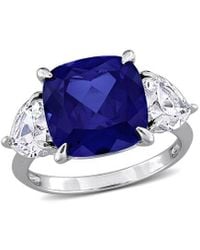 Rina Limor - 10.61 Ct. Tw. Lab-Grown Sapphire Three Stone Ring - Lyst