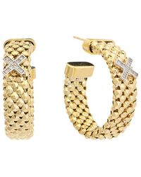 Meshmerise - 18k Over Silver 0.12 Ct. Tw. Diamond Earrings - Lyst
