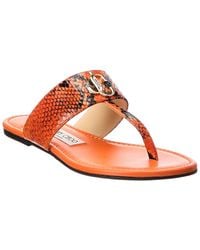 Jimmy Choo - Jc Snake-Embossed Leather Sandal - Lyst