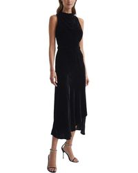 Reiss - Giannon Silk-Blend Velvet Midi Dress - Lyst