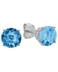 MaxColor - 10k 1.40 Ct. Tw. Londen Blue Topaz Studs - Lyst